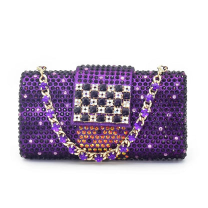 Purple Shoes and Bags Set for Women African Shoe and Bags Set for Wedding Pointed Toe Shoes Sexy Wedding Party Sandals
