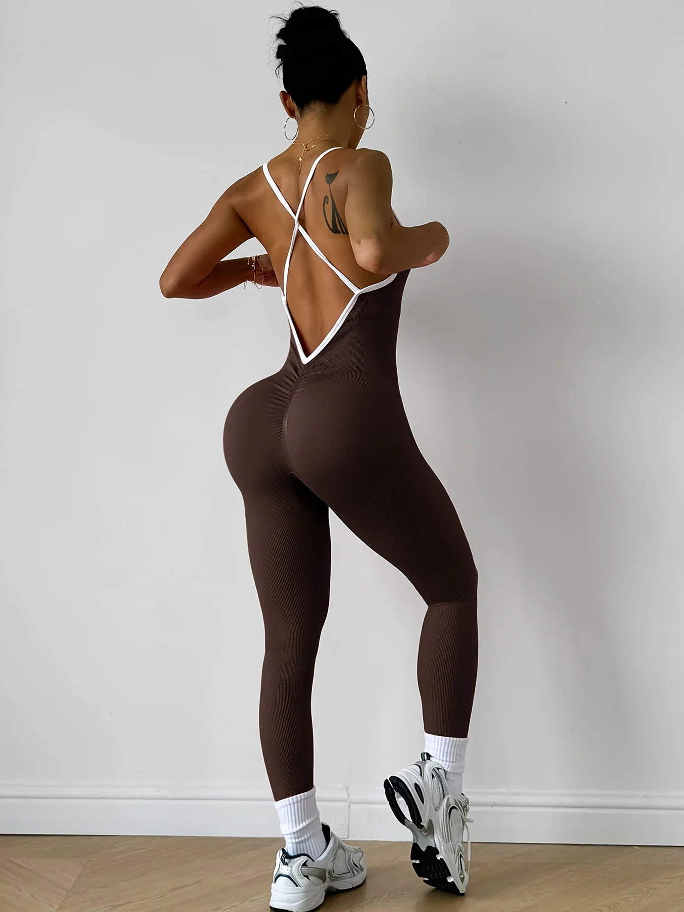 Pink Sports Jumpsuit Girls Running One Piece Bodysuit Workout Rompers Women Overalls Sportswear Fitness Yoga Suit