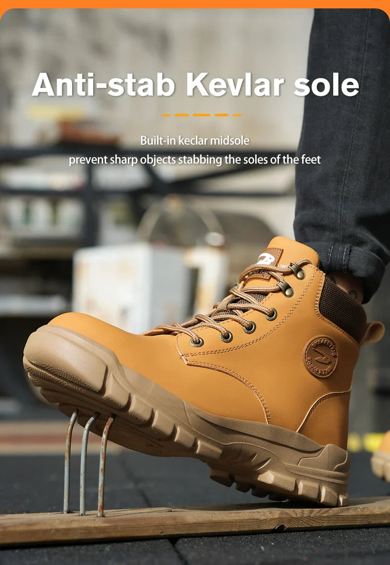 New Design Waterproof Safety Shoes Men Work Sneaker Steel Toe Shoes Puncture Proof  Safety Boots Male Lightweight Work Shoes