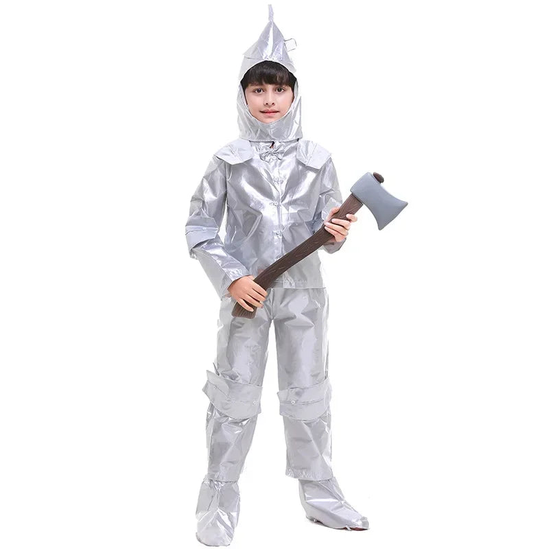 Halloween Cosplay Tin Man Costume Parent-children Clothing Adult Male Iron Man Costume Wizard of Oz Performance Stage Costumes