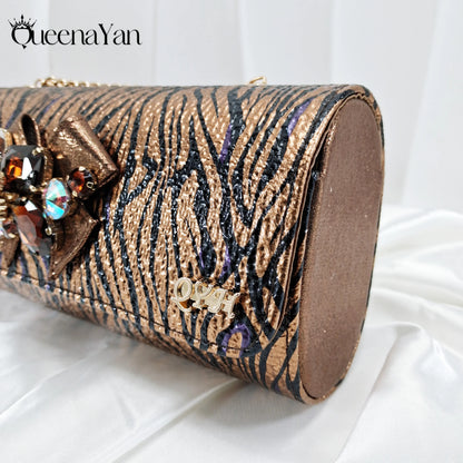 Women Elegant Gold High Heel Shoe and Matching Bag Set with Rhinestone Accents Stylish Peep Toe Design for Party