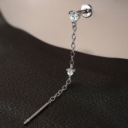 New D Vvs1 All Moissanite Tassel Drop Earrings for Women Lab Diamond Wedding Party Jewelry 100% S925 Sterling Silver