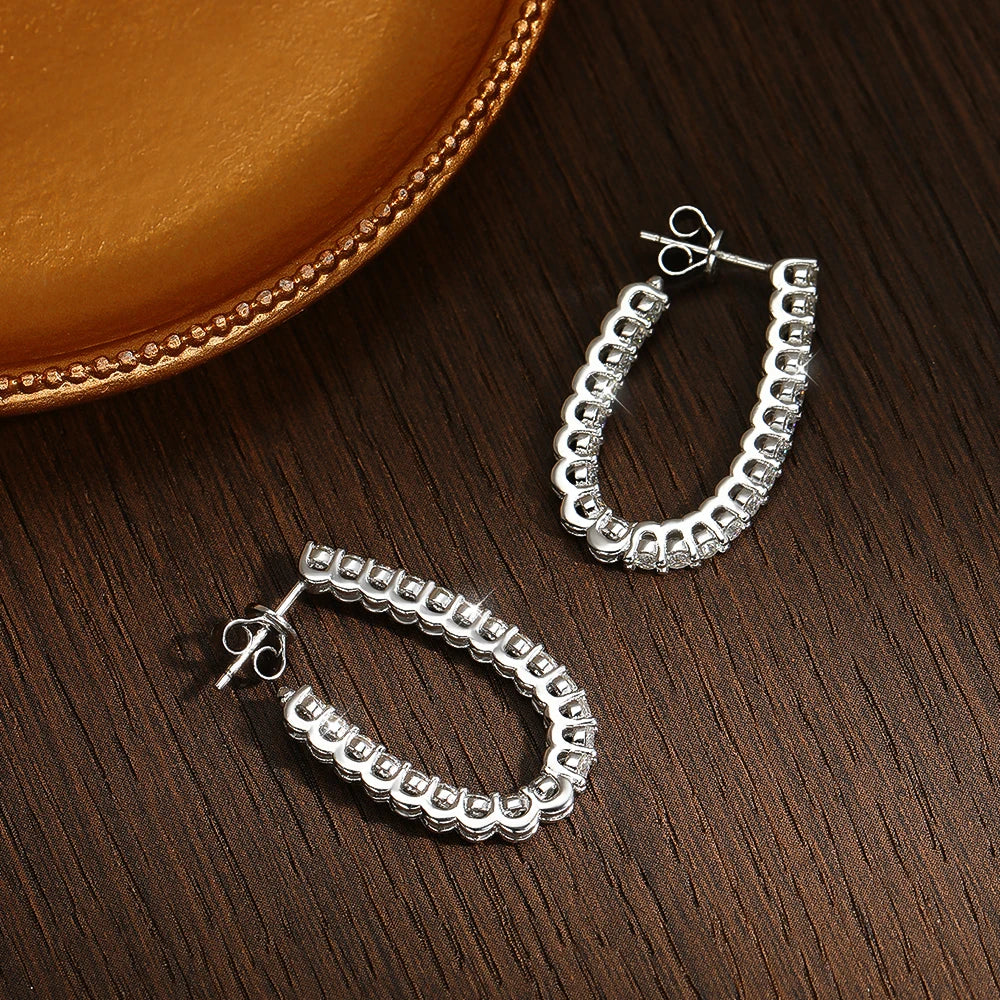 All Moissanite Earrings for Women Wedding Party Luxury Earring Jewelry s925 Sterling Sliver Plated 18k Gold Ear Stud