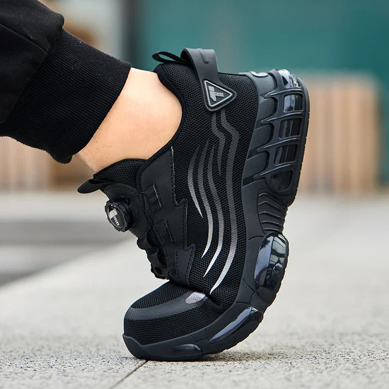 Rotary button new safety shoes for men, anti-impact and anti-piercing work shoes, fashionable men's sports shoes Tactical Boots