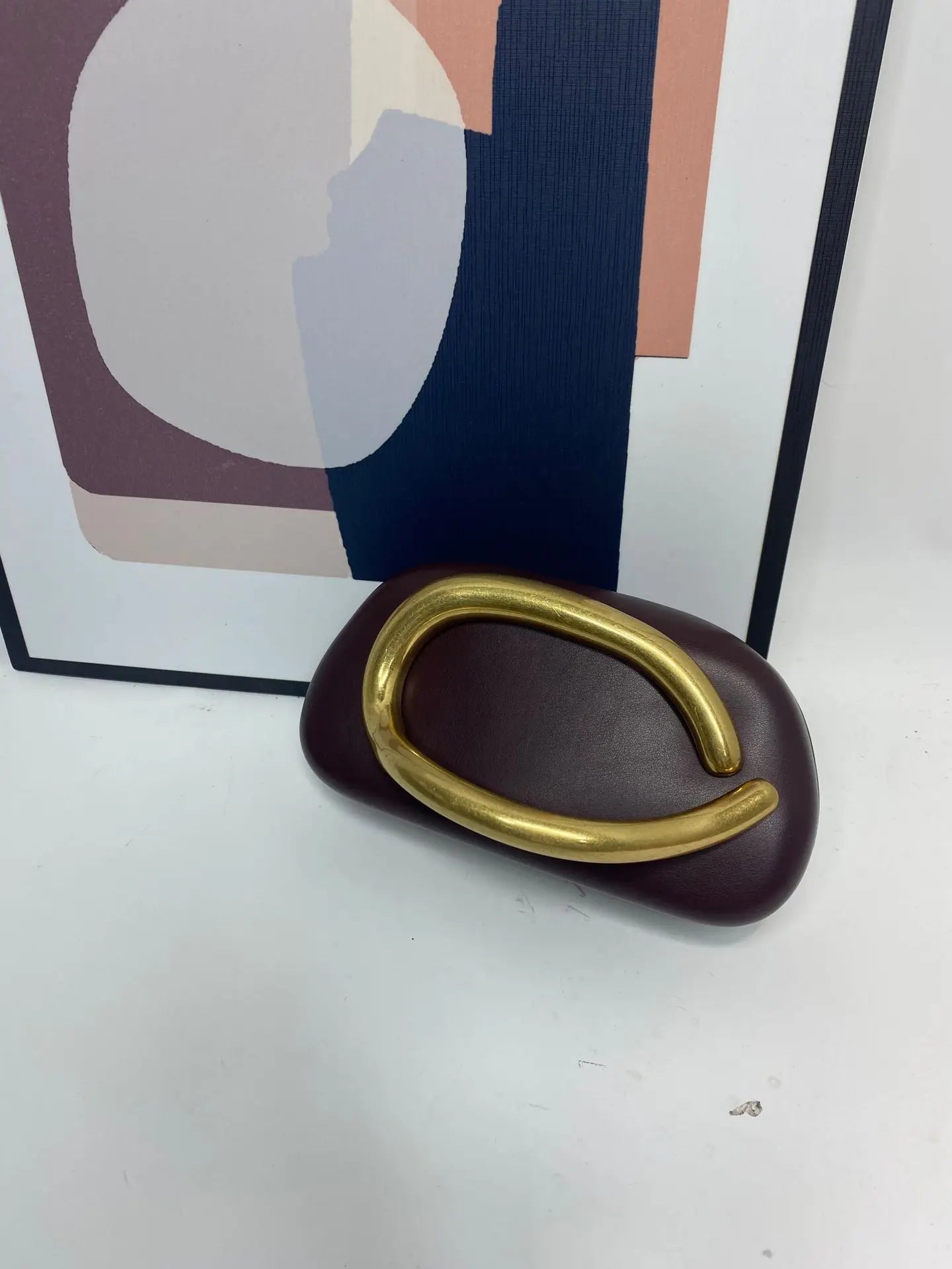 Big Gold Metal Closure Clutch Evening Bags For Women Luxury Designer Handbag And Purse Vintage Oval Box Chain Strap Shoulder