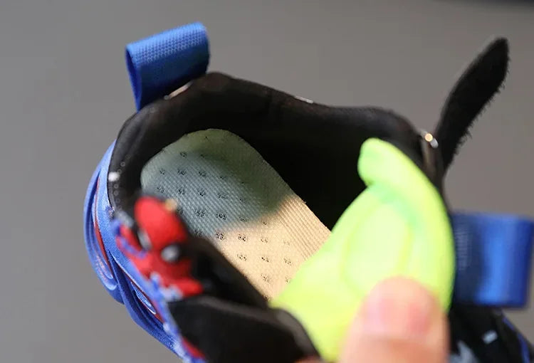 Disney Children's Sneakers Boys Cartoon Spiderman Led Light Sport Shoes Student Shoes Hook Anti-slip Kids Outdoor Shoes