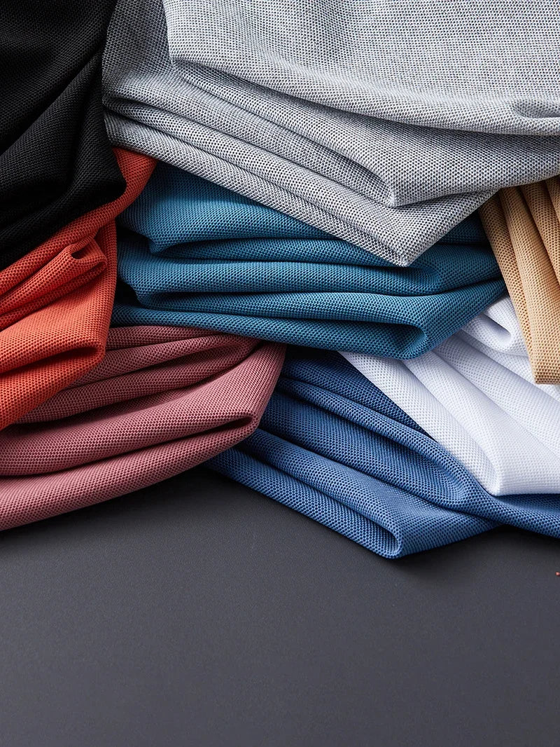 High end brand men's exquisite printed polo shirt short sleeve 2024 summer new cool and comfortable silk casual lapel T-shirt