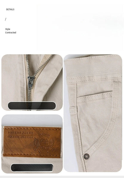 Men's Straight Leg Jeans Slim Fit Stretch Comfort Denim Pants Korean Casual Fashion Minimalist Business Male Daily Trousers
