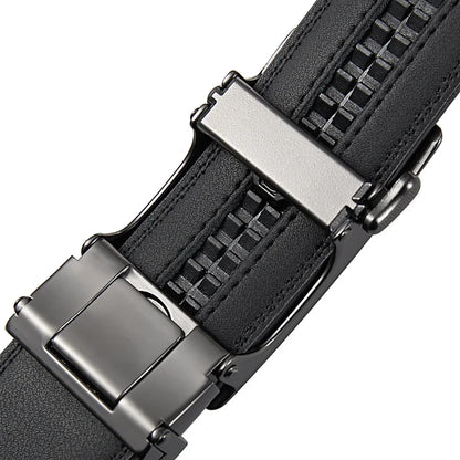 Fashion Automatic Buckle Cowskin Male Belt Men's Leather Belts Luxury Designer Black Brown 3.5cm Plus Size 130 140 150 160 170cm