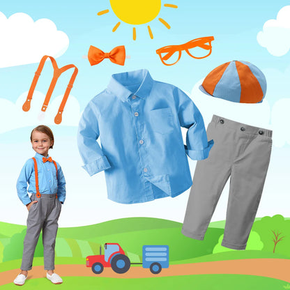 Boys Suits Baby Halloween Outfits Toddler Boy Birthday Set Kids Suspender Dress Gentleman Photography Infant Party Gift Clothes