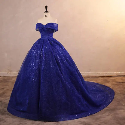 Wedding Dress Shiny Wedding Dress Classic Boat Neck Bridal Party Gown Vestido De Noiva Robe De Mariee Customized