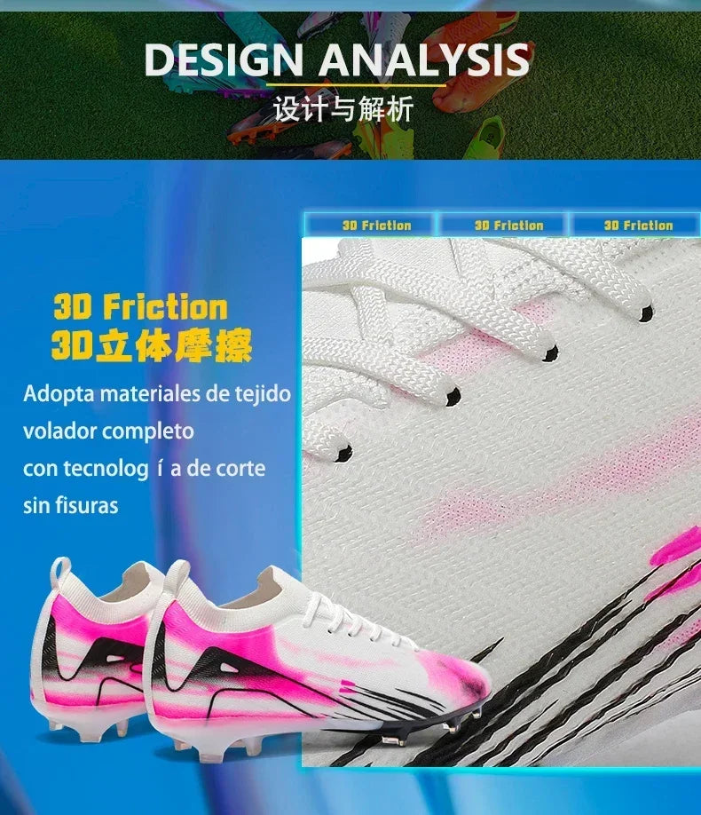 New Men Football Boots Cleats Outdoor Soccer FG Ultralight Match Soccer Shoes Training Shoes Drop Shipping Non-Slip Long Spikes