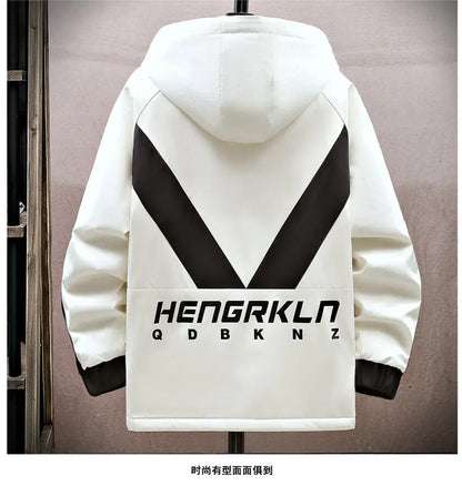 Winter Tracksuit Men Warm Sports Printed Thick Suit Mens Casual Hooded jacket+Pants Sweatsuit Male 2 Piece Sportswear