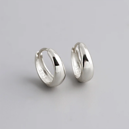 925 Sterling Silver Premium Matte Minimalism Unisex Huggies Ear Hoops Earrings for Women Gothic Piercing Men's Jewelry