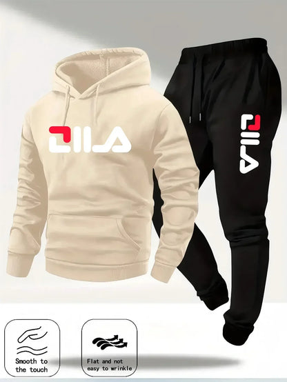 2025Spring and Autumn men's casual suit hooded sweatshirt and sweatpants 2-in-1 comfortable suit suitable for both men and women