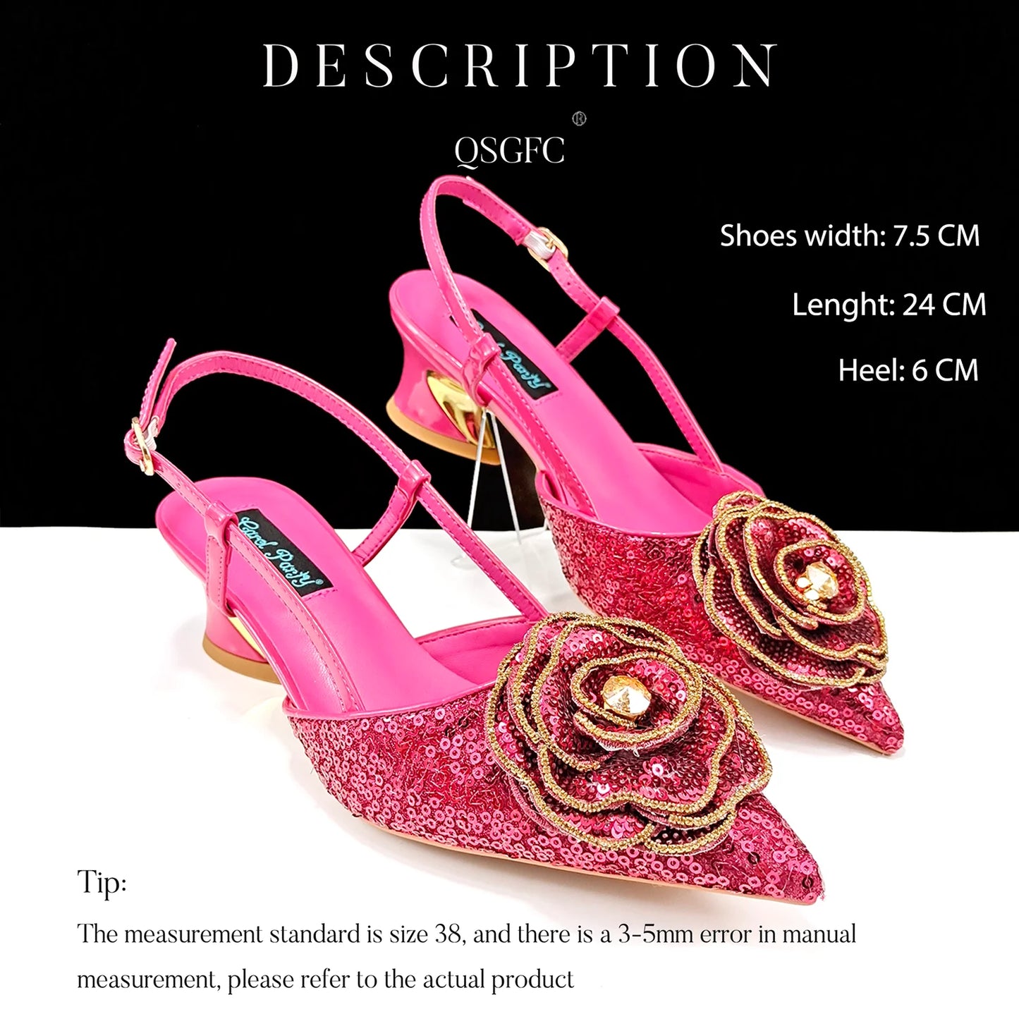 New Arrival Fashion Flower Design Party Wedding Royal Blue Color Pointed Toe Women Shoes and Bag Set Decorated With Rhinestone