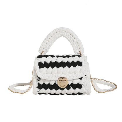 Women Handbag Woven Bag Knitted Shoulder Bag Chunky Knit Bag Crochet Top Handle Bag Lady Shopper Gifts