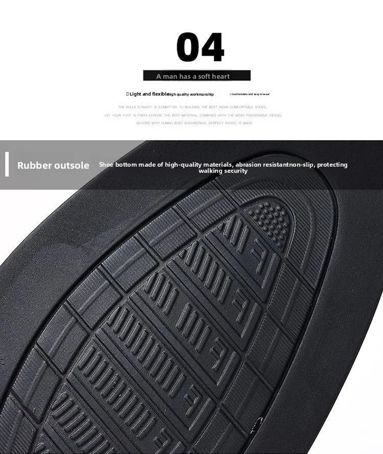 Soft Cowhide Leather Men's Business Shoes Anti-Slip Work Shoes for Middle-Aged And Elderly Fathers Comfortable Breathable Rub...