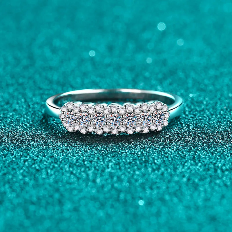 GRA 2mm Full Moissanite Ring for Women Lab Created Diamond S925 Sterling Silver Plated 18k Wedding Jewelry Wholesale