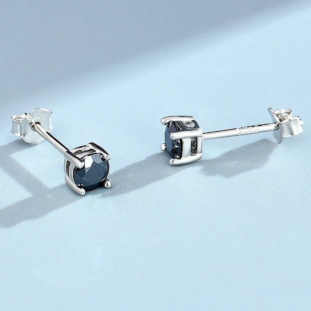 4-claw Real Moissanite Stud Earrings for Women 925 Sterling Silver Earring White Pink Red Green Color Diamond EarringCertified