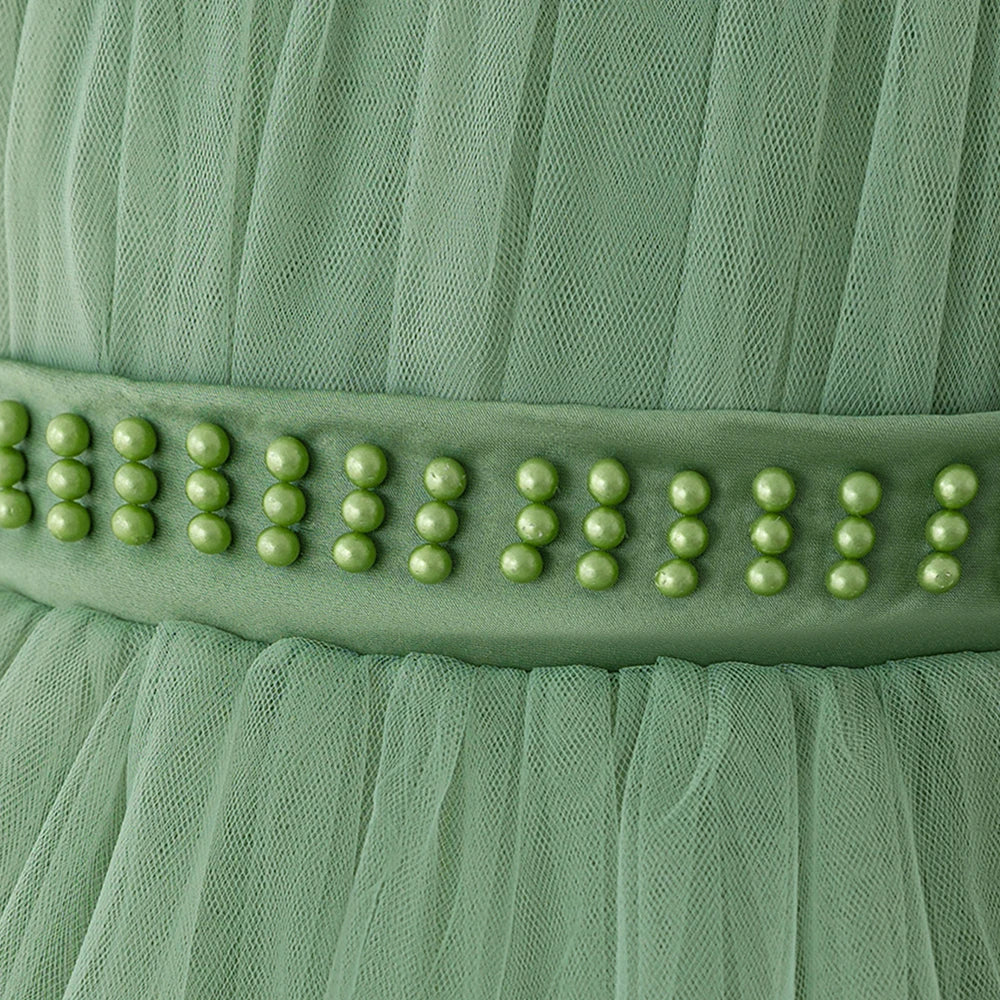 Vestido Infantil Verão Contas Meninas Elegante Aniversário Casamento Damas de Honra Princesa Vestidos Menina Laço Noite Formatura Vestidos