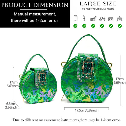 Elegant Women Heels for Peep Toe Good Material Design Rhinestone Fuchsia Sandals Italian Shoes and Bags Matching Set 2025