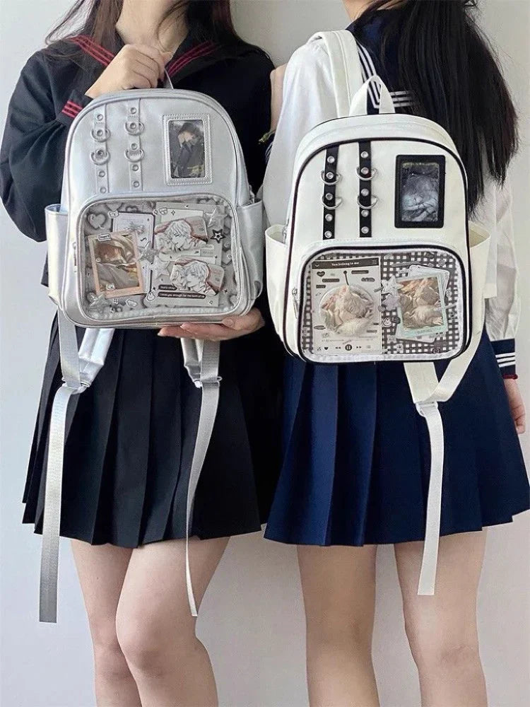 Cute Mini Backpack Women Kawaii Ita Bag Sweet Girl Transparent Rucksack DIY Personality Display Knapsack Lolita Shoulder Bag