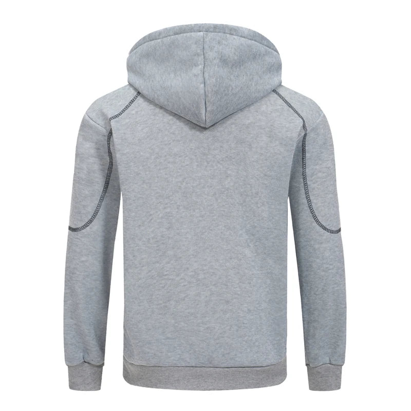 Men's Long Sleeve Zip Up Hoodie Casual Athletic Sweatshirt Hooded Jacket with Pockets Spring Fall Warm Fleece Lined Coat Outwear