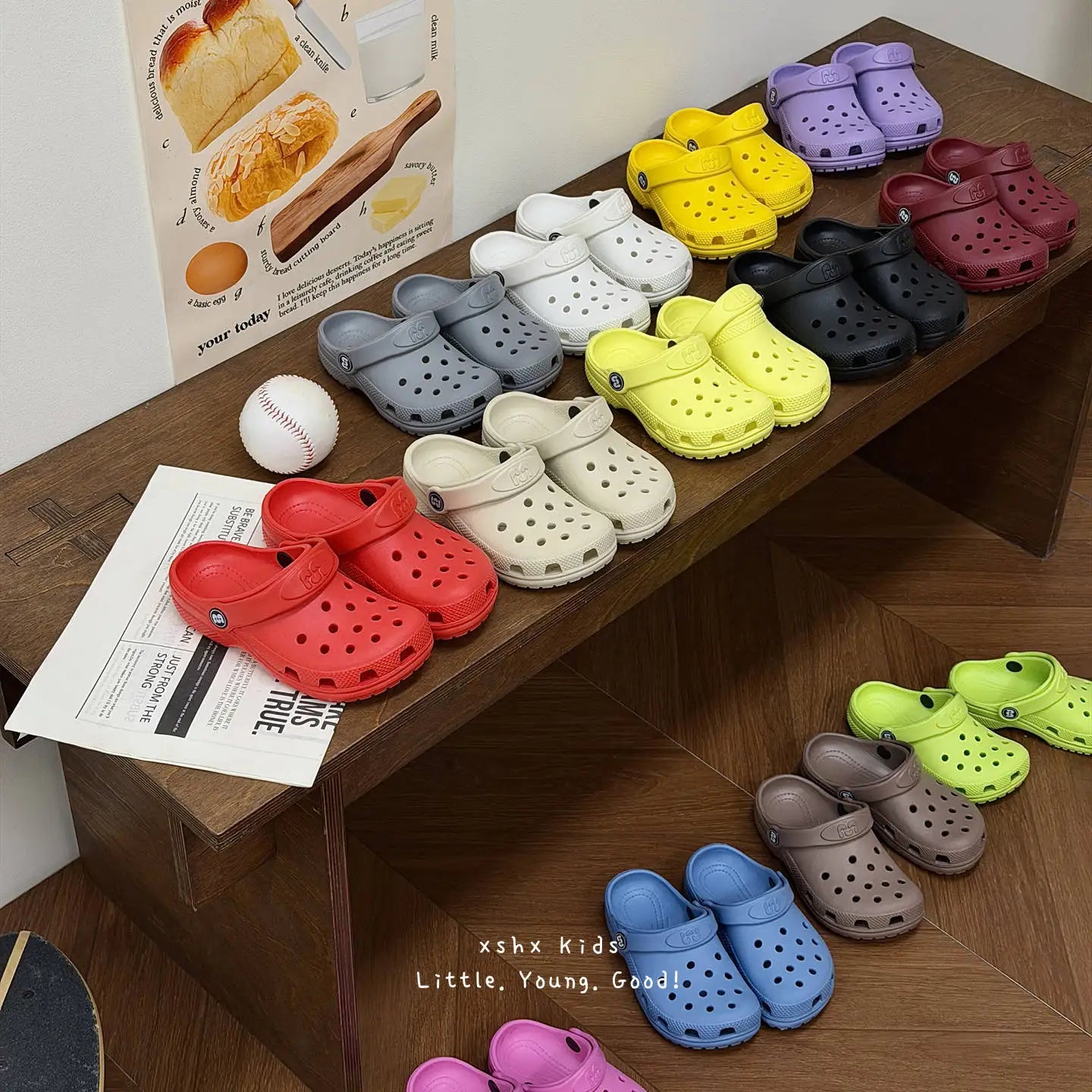Toddler Little Big Kids Clogs Boys Girls Slip on Slippers with Adjustable Strap Slide Sandals Children Cushioned Garden Shoes