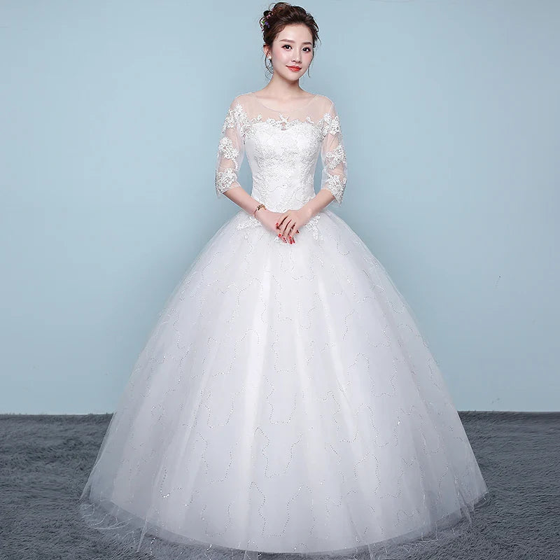Wedding Dress Wholesale Lace up Embroidery Bride Marriage Dresses White Ball Gown Factory Christmas Carnival Plus Size