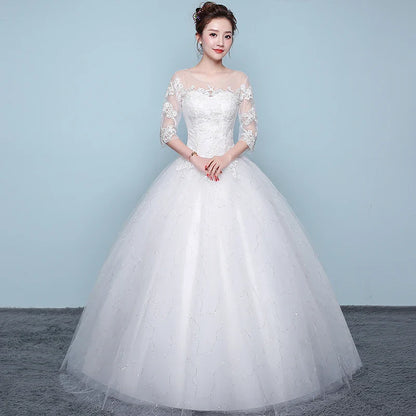 Wedding Dress Wholesale Lace up Embroidery Bride Marriage Dresses White Ball Gown Factory Christmas Carnival Plus Size