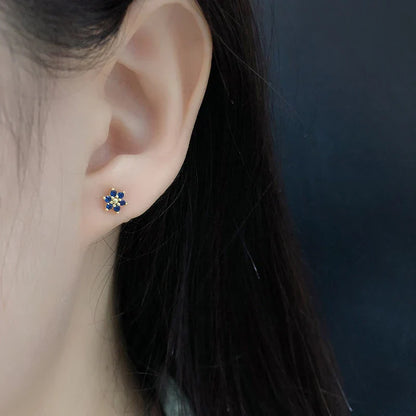 925 Sterling Silver Fashion Korean Petal Screw Bead Stud Earrings for Women Charm Ear Bone Piercing Jewelry Accessories