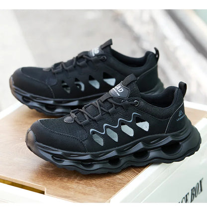 Men's Summer Breathable Safety Shoes Anti-smash Puncture-Proof Work Sneakers Fashion Footwear Comfortable Work Boots