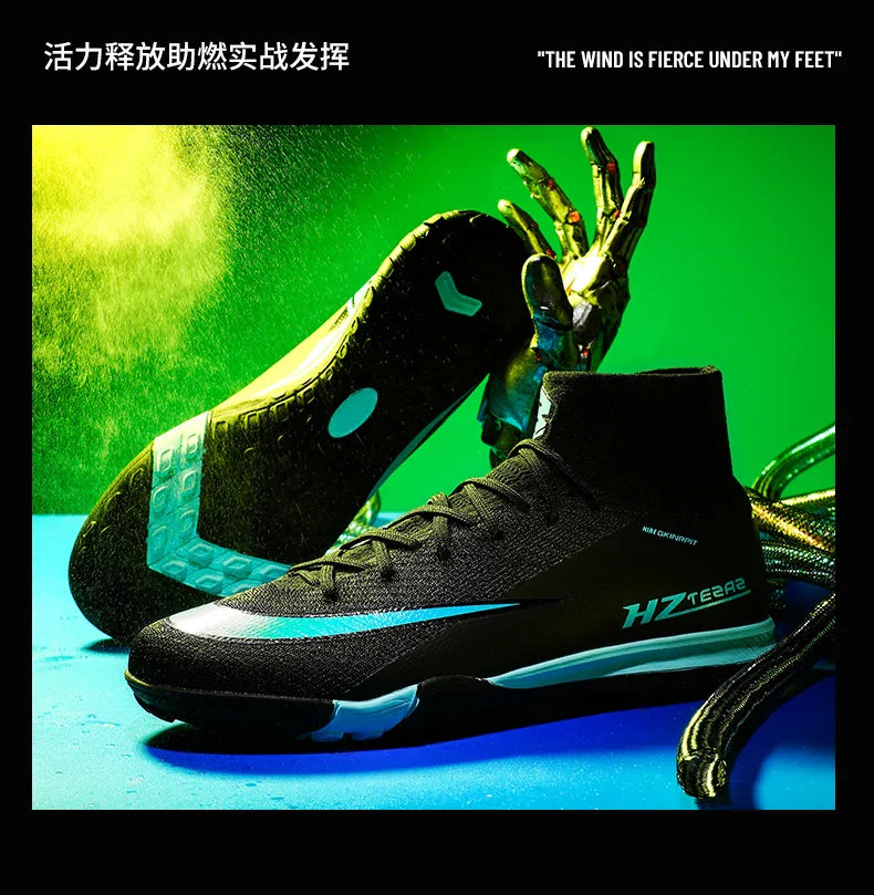 New Men Soccer Shoes Breathable Cleats Adult Outdoor Sport Football Boots Training Boys Long Spikes Non Slip Match Comfortable