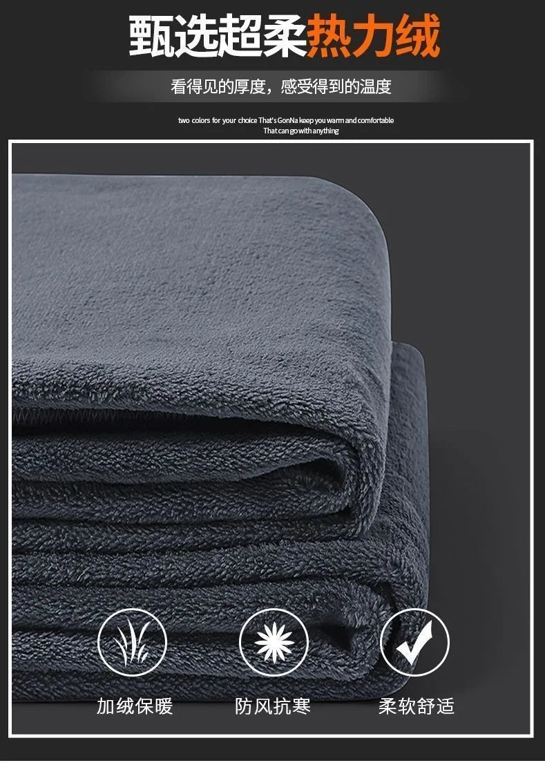 Winter New Fashionable Solid Color With Thick Fleece and Warm Straight Leg Elastic Jeans For Men's Casual Sports High-end Jeans