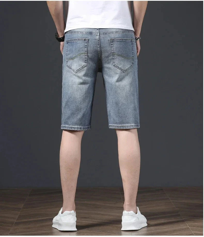 2025 New Summer Brand Stretch Thin Bermuda Masculina Cotton Denim Jeans Men Knee Length Soft Ropa Hombre Shorts