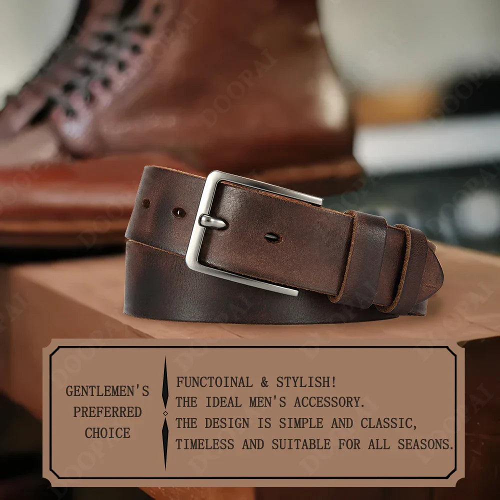 Antique High-quality Metal Needle Buckle High-quality Top Layer Cowhide Men's Casual Belt with Multiple Colors To Choose