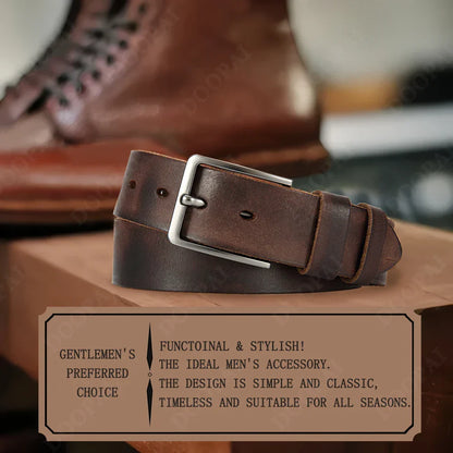 Antique High-quality Metal Needle Buckle High-quality Top Layer Cowhide Men's Casual Belt with Multiple Colors To Choose