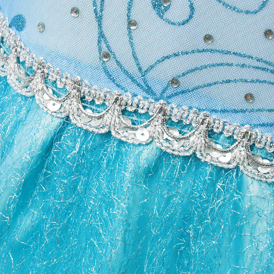 Summer Fancy Queen Elsa Anna Costume Girls Princess Dress Toddler Halloween Cosplay Party Vesidos For 2-10 Years