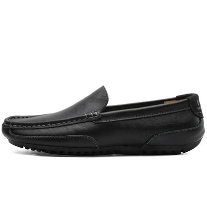 Genuine Leather Breathable Mocasines Casual Loafers Leather Shoes For Men Slip On Formal Italian Driving Flat Chaussure Homme