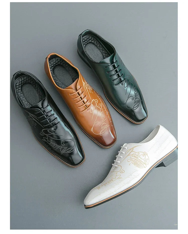 White Elegant Men Dress Shoes Leather Oxford Shoes Man Business Formal Shoes Design Social Shoes Male apatos para hombre