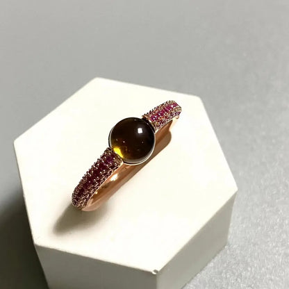 6mm Round Candy Style Ring for Women 33 Colors Purple Zircon Crystal Inlay Jewelry Birthday Gift