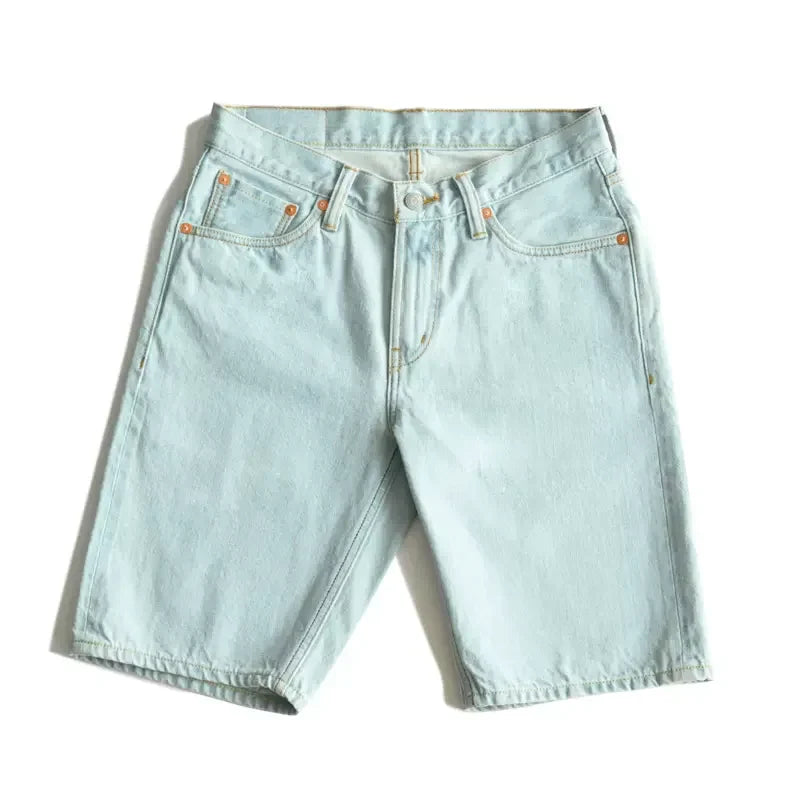 Men Shorts Jean Shorts Indigo Selvedge Denim for Summer Casual Regular Fit