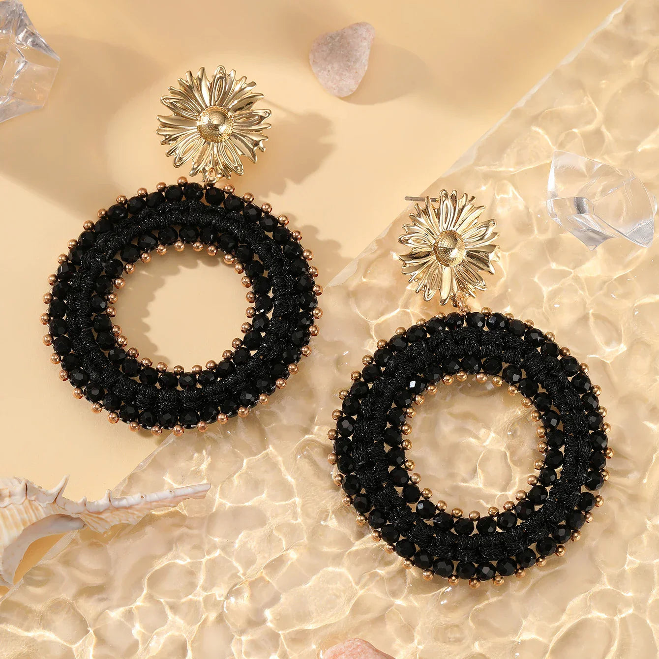 Big Water Drop Shape Drop Earrings For Women Colorful Beads Handmade Threading Crystal Long Earrings Jewelry Gift EA144