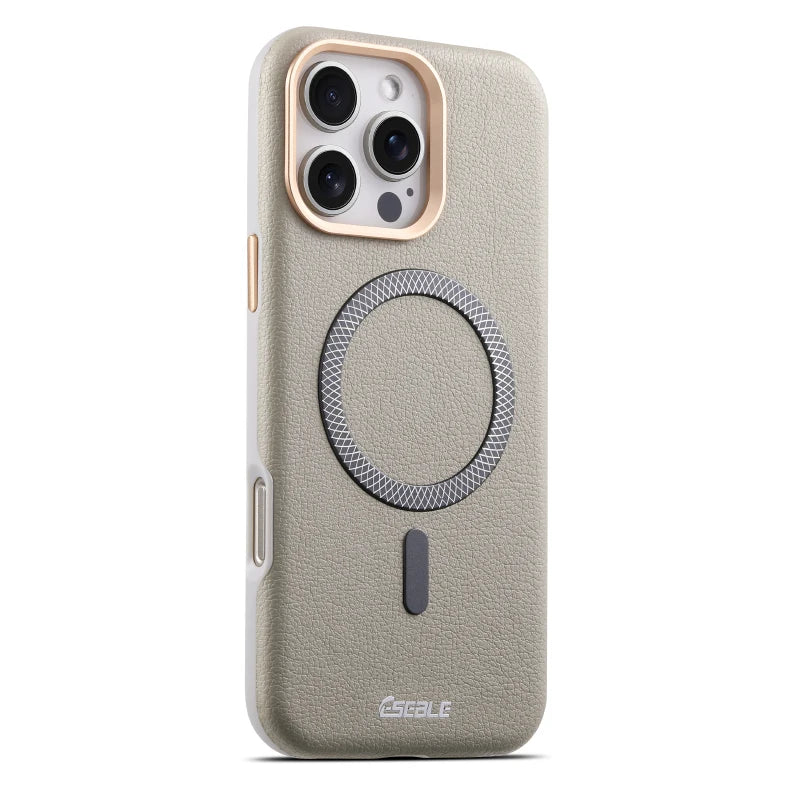 Solid Color Leather For Magsafe Magnetic Shockproof Phone Case For iPhone 17 Pro Max 15 13 14 16 Pro Max Bumper Cover
