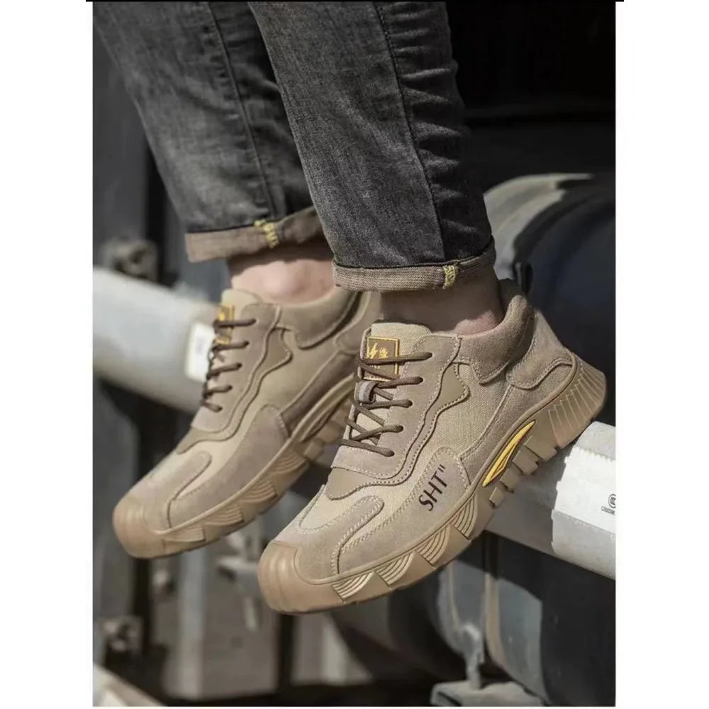 Labor Protection Shoes Steel Toe Breathable Odor Proof Capsprevent Smashing Punctures Welders Resistant  Dirt Light Safety Shoes
