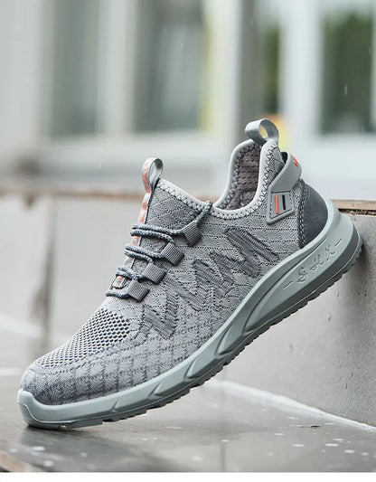 Lightweight Safety Shoes Men Steel Toe Sneakers Puncture Proof Breathable Work Safety Boots Man Comfy Construction Work Shoes