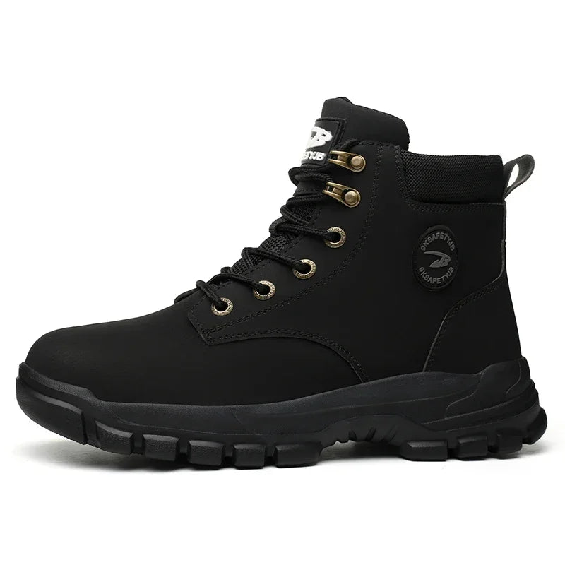 Winter Warm Men's Work Safety Boots Waterproof Rugged Steel Toe Shoes Sneakers Safety Protection Coldproof
