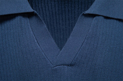 Men's Classic Polo Shirt Solid Color Breathable Elegant Casual Luxury Old Money Style for Men
