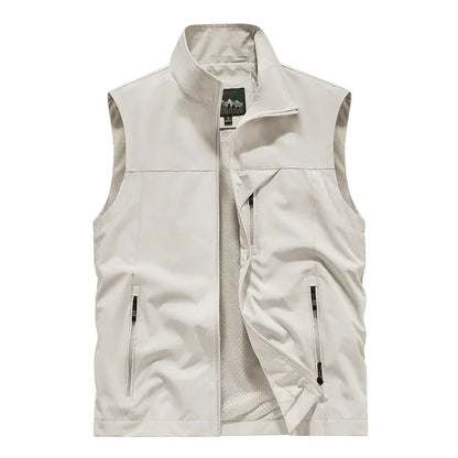 2025 New Fashion Men's Vest Windproof Solid Sleeveless Jacket Motorcycle Ourdoor Waterproof Biker Vest for Men Clothing